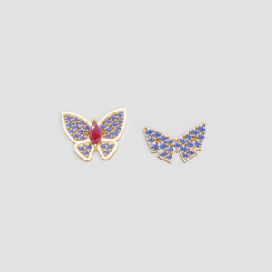 Pendientes asimétricos mariposa